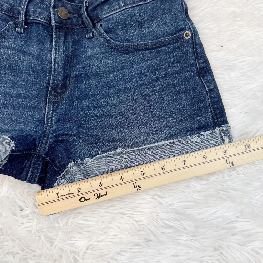 Abercrombie and Fitch‎ raw hem denim shorts roll in blue